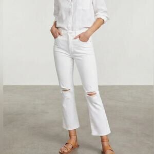 MOTHER Superior Denim TOMCAT High-Rise Crop Jeans Rip knee Size 26